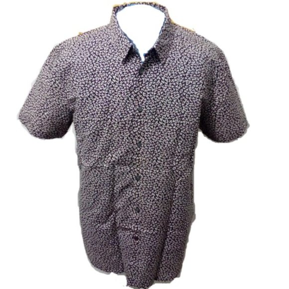 John Varvatos Linen Short Sleeve Button Down Printed Short Sleeve Shirt 09/24 - Picture 3 of 10